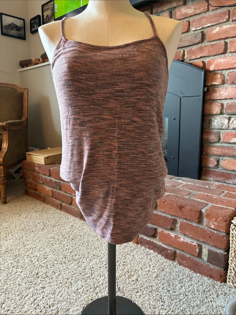 LOFT Marled Mauve Spaghetti Strap Camisole